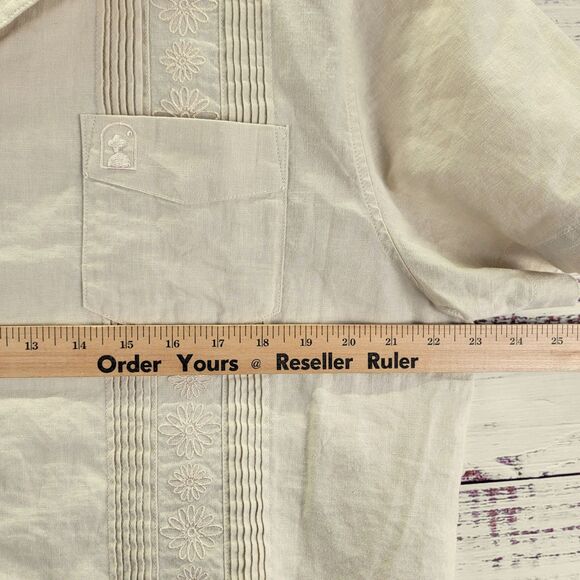 Dandy Del Mar Brisa Shirt Men's Sz XL Beige Casual Button Down Linen Blend EUC! - Picture 4 of 9